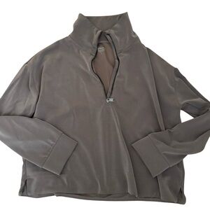 Athleta Gray Quarter-Zip Sweatshirt